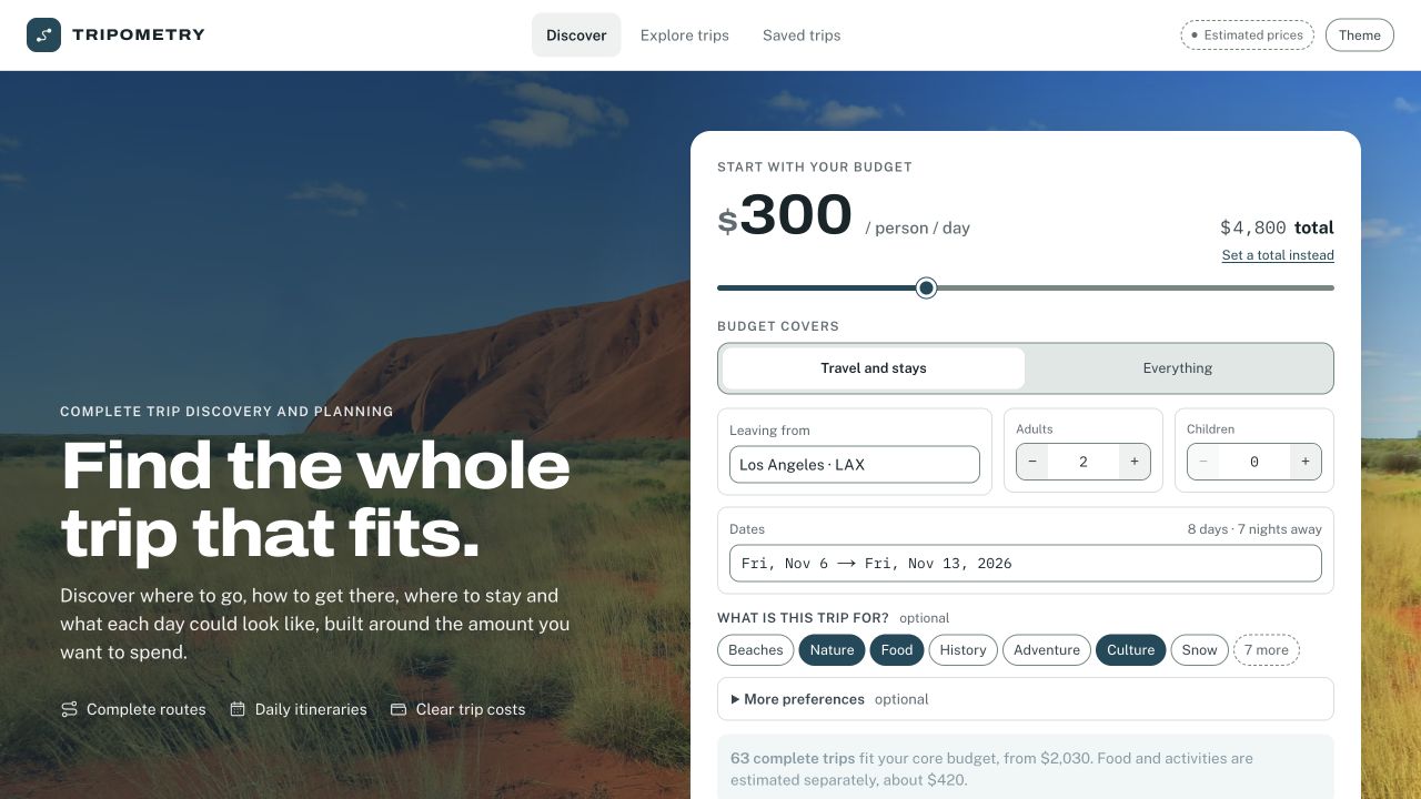 Tripometry complete trip discovery and planning website